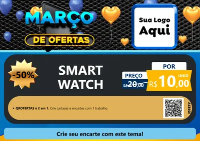 Modelo de Cartaz para Cartaz A4 Horizontal com o tema Março de Ofertas para Informática