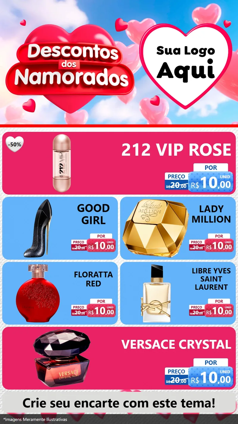 Modelo de TV para TV Vertical com o tema Descontos dos Namorados para Perfumes
