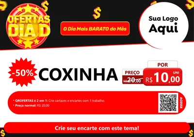 Modelo de Cartaz para Cartaz A4 Horizontal com o tema Dia D para Salgadaria