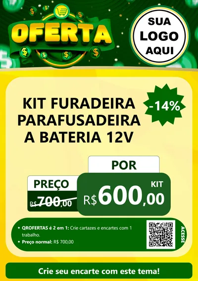Modelo de Cartaz para Cartaz A4 Vertical com o tema Oferta para Maquinas e Ferramentas