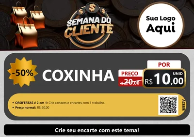 Modelo de Cartaz para Cartaz A4 Horizontal com o tema Semana do Cliente para Salgadaria