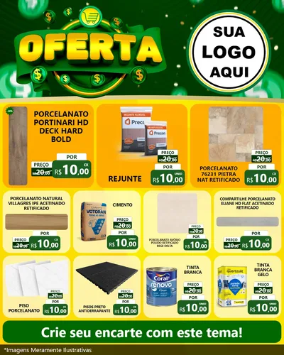 Modelo de Rede Social para Feed Instagram com o tema Oferta para Pisos e revestimentos