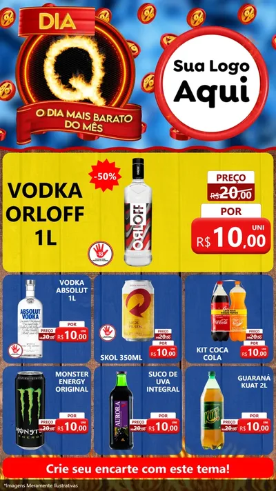Modelo de Rede Social para Stories com o tema Dia Q - O Dia Mais Barato Do Mês para Distribuidora de bebidas