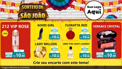 Modelo de TV para TV Horizontal com o tema Sorteio de São João para Perfumes