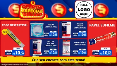 Modelo de TV para TV Horizontal com o tema Ofertas Especiais de Julho para Embalagens
