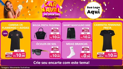 Modelo de TV para TV Horizontal com o tema Carnaval de Ofertas para Roupas e acessórios