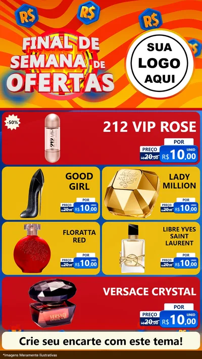 Modelo de TV para TV Vertical com o tema Final de Semana de Ofertas para Perfumes