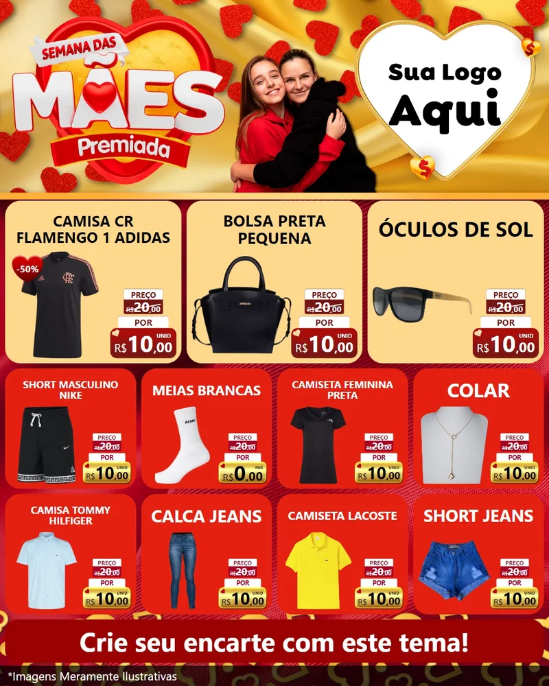 Modelo de Rede Social para Feed Instagram com o tema Semana das Mães Premiada para Roupas e acessórios