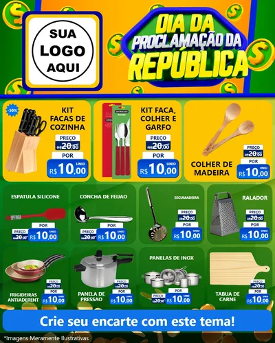 Modelo de Rede Social para Feed Instagram com o tema Dia Da Proclamação da República para Utilidades Domésticas