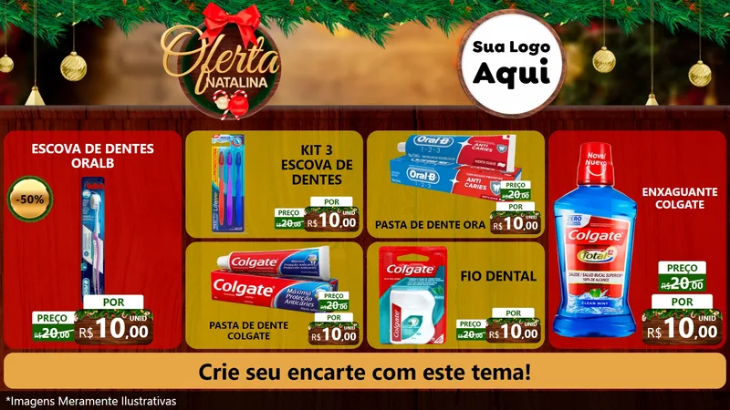 Modelo de TV para TV Horizontal com o tema Ofertas Natalina para Higiene Pessoal