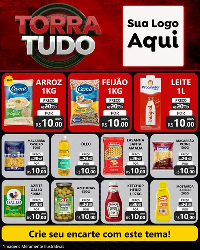 Modelo de Rede Social para Feed Instagram com o tema Torra Tudo para Supermercado