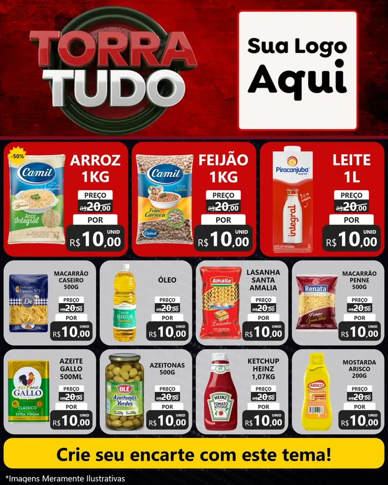 Modelo de Rede Social para Feed Instagram com o tema Torra Tudo para Supermercado