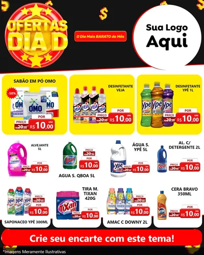 Modelo de Rede Social para Feed Instagram com o tema Dia D para Produtos de Limpeza