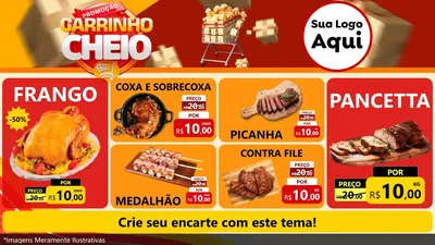 Modelo de TV para TV Horizontal com o tema Promoção carrinho cheio para Assados