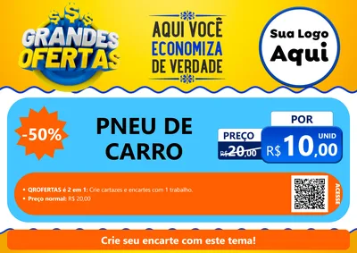 Modelo de Cartaz para Cartaz A4 Horizontal com o tema Grandes Ofertas para Auto peças