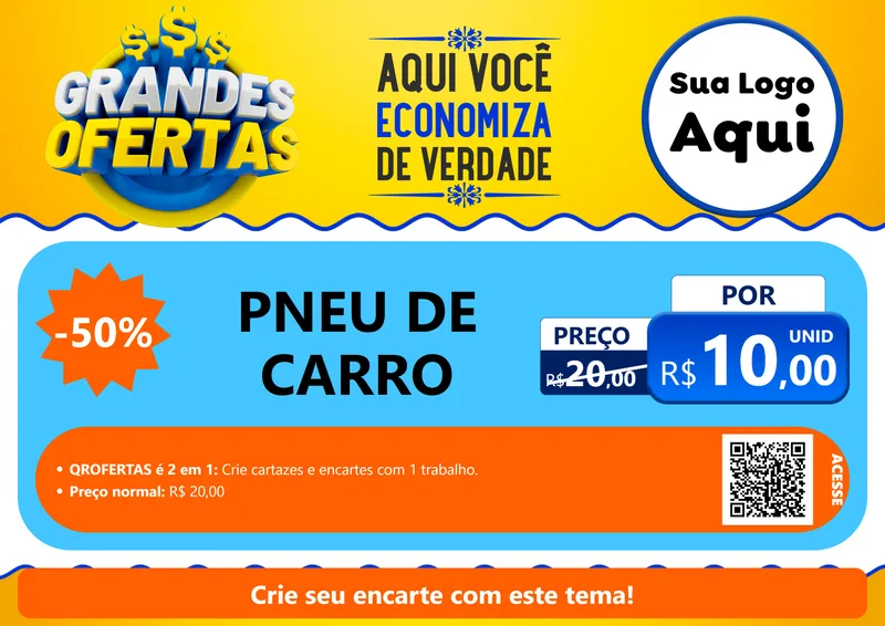 Modelo de Cartaz para Cartaz A4 Horizontal com o tema Grandes Ofertas para Auto peças