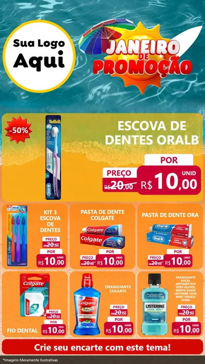 Modelo de Rede Social para Stories com o tema Janeiro de Promoção para Higiene Pessoal