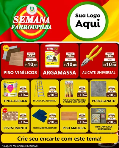 Modelo de Rede Social para Feed Instagram com o tema Semana Farroupilha para Material para Construção