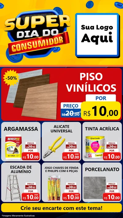 Modelo de Rede Social para Stories com o tema Super Dia do Consumidor para Material para Construção
