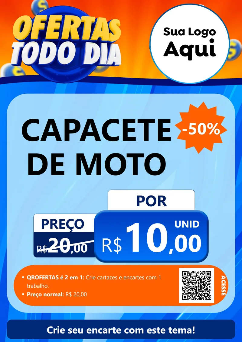 Modelo de Cartaz para Cartaz A4 Vertical com o tema Ofertas Todo Dia para Moto peças