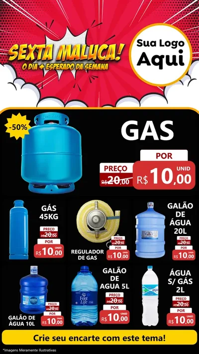 Modelo de Rede Social para Stories com o tema Sexta Maluca! para Água e gás