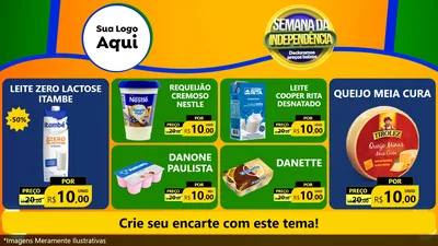 Modelo de TV para TV Horizontal com o tema Semana da Independência Declaramos Preços Baixos para Frios e Laticínios