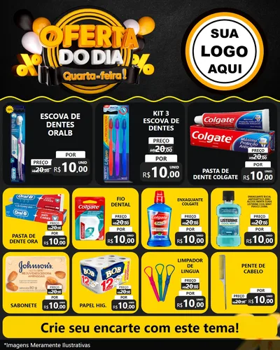 Modelo de Rede Social para Feed Instagram com o tema Oferta do Dia - Quarta Feira! para Higiene Pessoal
