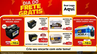 Modelo de TV para TV Horizontal com o tema Dia do Frete Grátis para Baterias Elétricas