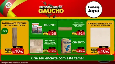 Modelo de TV para TV Horizontal com o tema Especial Dia do Gaúcho para Pisos e revestimentos