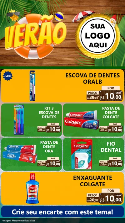 Modelo de TV para TV Vertical com o tema Verão para Higiene Pessoal