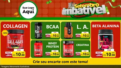 Modelo de TV para TV Horizontal com o tema Setembro Imbatível para Suplementos alimentares