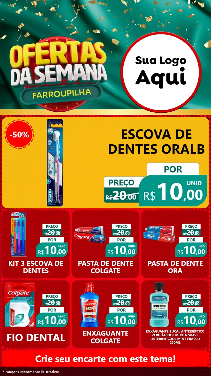 Modelo de Rede Social para Stories com o tema Ofertas da Semana Farroupilha para Higiene Pessoal