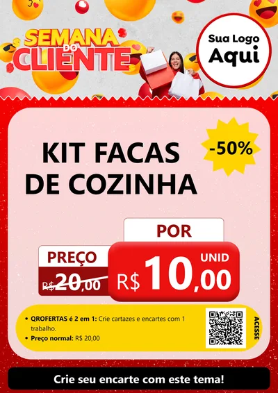Modelo de Cartaz para Cartaz A4 Vertical com o tema Semana do Cliente para Utilidades Domésticas