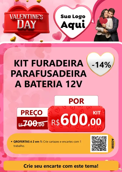 Modelo de Cartaz para Cartaz A4 Vertical com o tema Valentine's Day para Maquinas e Ferramentas