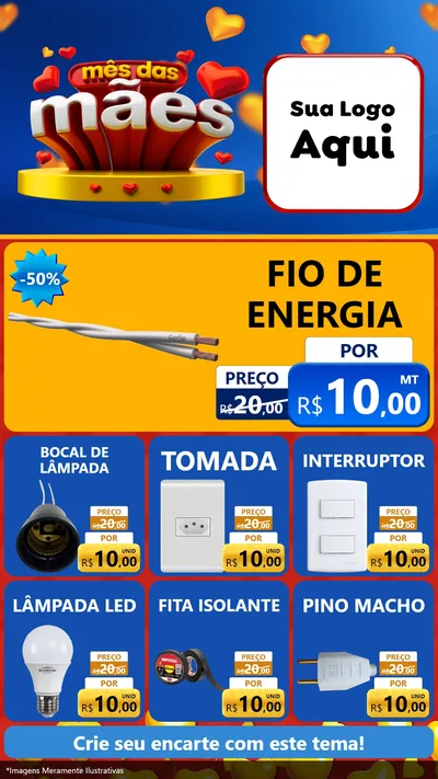 Modelo de Rede Social para Stories com o tema Mês das Mães para Materiais Elétricos