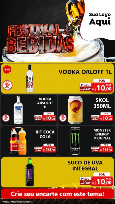 Modelo de TV para TV Vertical com o tema Festival de Bebidas para Distribuidora de bebidas
