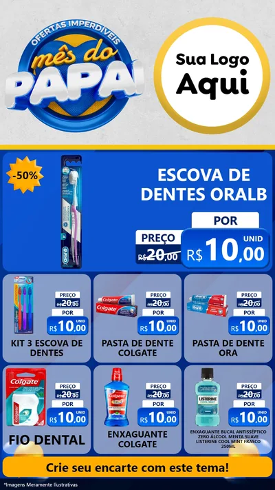 Modelo de Rede Social para Stories com o tema Ofertas Imperdíveis Mês Do Papai para Higiene Pessoal