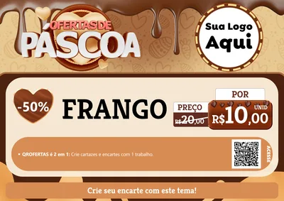 Modelo de Cartaz para Cartaz A4 Horizontal com o tema Ofertas de Páscoa para Assados