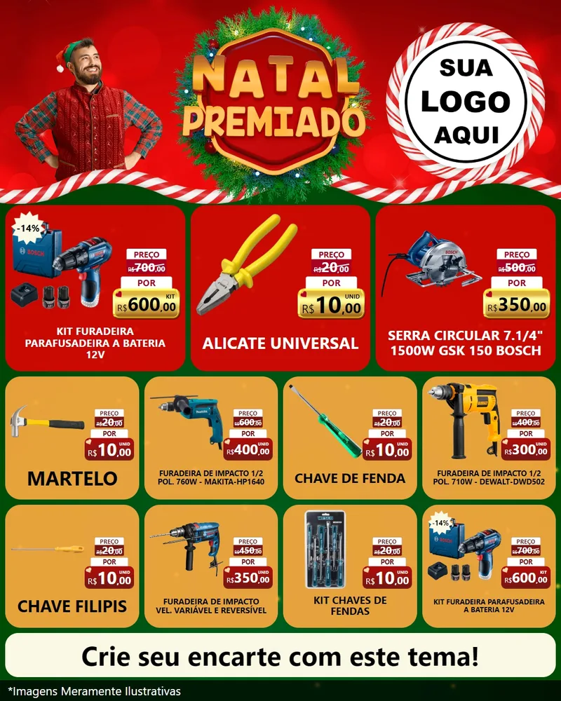 Modelo de Rede Social para Feed Instagram com o tema Natal Premiado para Maquinas e Ferramentas