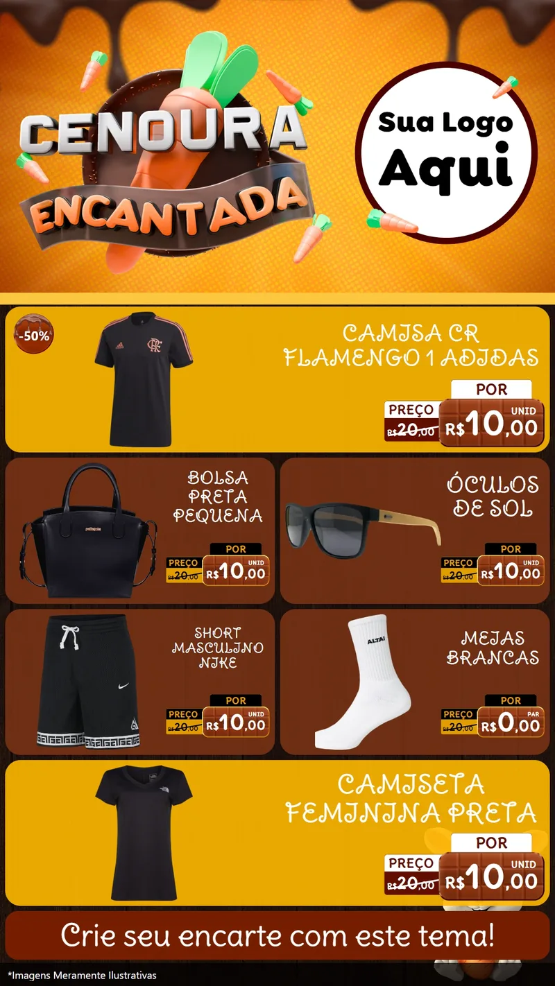 Modelo de TV para TV Vertical com o tema Cenoura Encantada - Páscoa para Roupas e acessórios