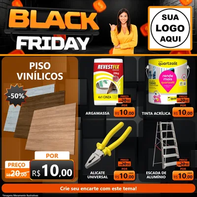 Modelo de Rede Social para Feed Facebook com o tema Black Friday para Material para Construção