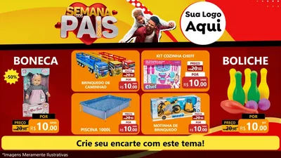 Modelo de TV para TV Horizontal com o tema Semana Dos Pais para Brinquedos