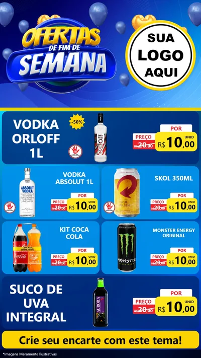Modelo de TV para TV Vertical com o tema Ofertas de Fim de Semana para Distribuidora de bebidas