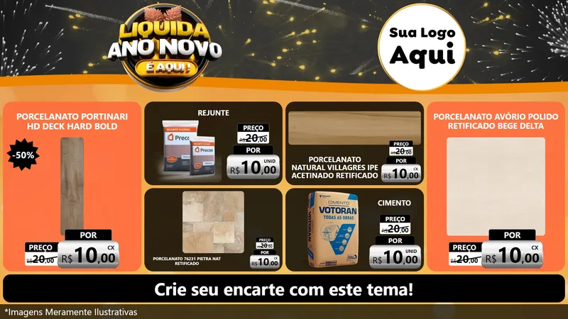 Modelo de TV para TV Horizontal com o tema Liquida Ano Novo É Aqui! para Pisos e revestimentos
