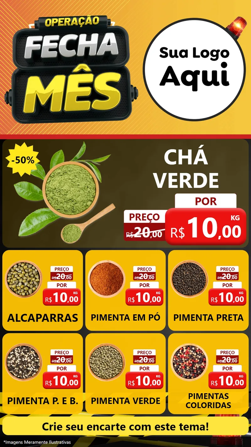 Modelo de Rede Social para Stories com o tema Operação Fecha Mês para Produtos Naturais