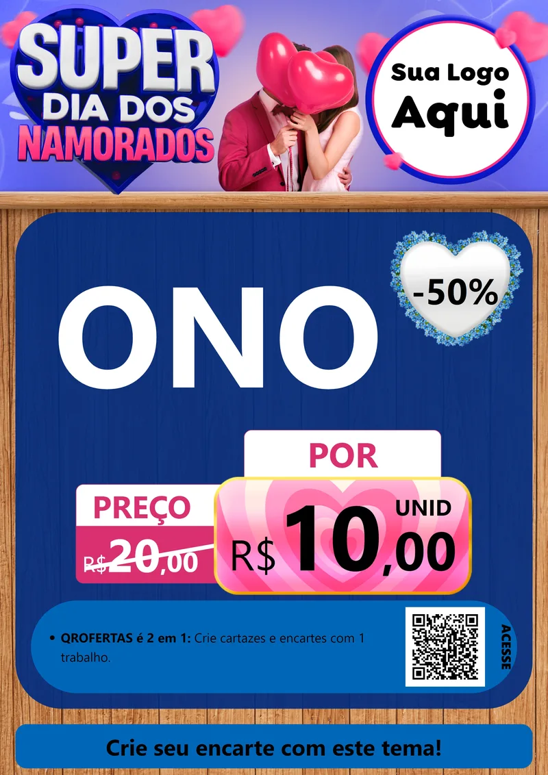 Modelo de Cartaz para Cartaz A4 Vertical com o tema Super Dia dos Namorados para Óticas