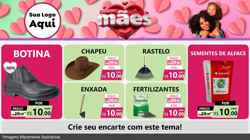 Modelo de TV para TV Horizontal com o tema Dia das Mães para Agropecuária