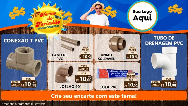 Modelo de TV para TV Horizontal com o tema Ofertas do Feriadão para Tubos e conexões