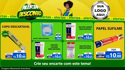 Modelo de TV para TV Horizontal com o tema Alerta de Desconto para Embalagens