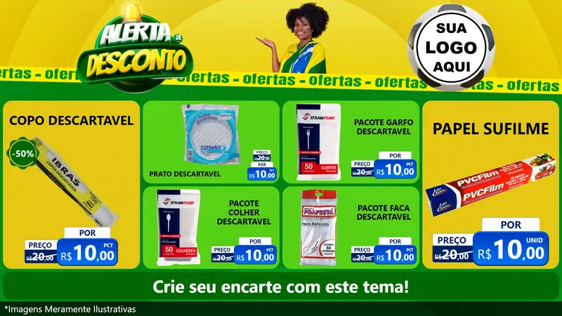 Modelo de TV para TV Horizontal com o tema Alerta de Desconto para Embalagens